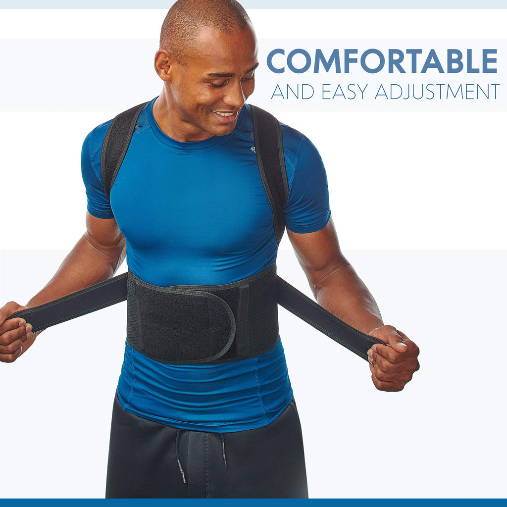 Selbite Posture Corrector for Men and Women - Back Brace for Upper and Lower Body Support - Adjustable Straightener with Pain Relief and Muscle Memory (Large)